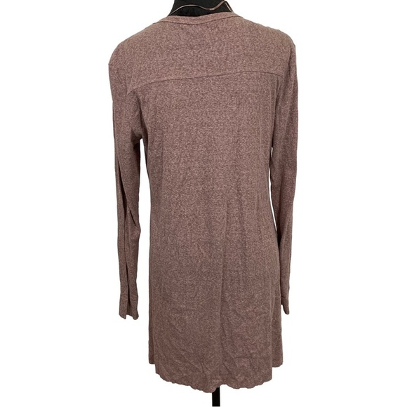 Ruff Hewn Mauve Midi Length Button Down Cardigan Sweater Size L - Picture 2 of 5